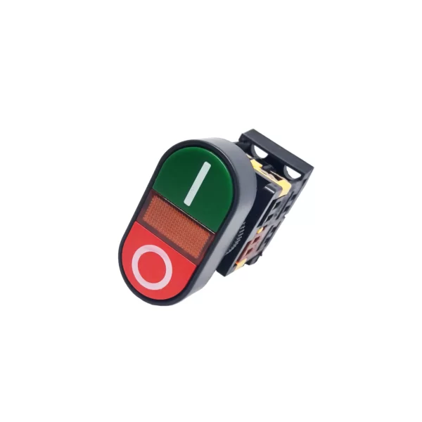 DOUBLE PUSH BUTTON FIXED CONTACT 25MM LED SPRING RETURN / SCB-25O