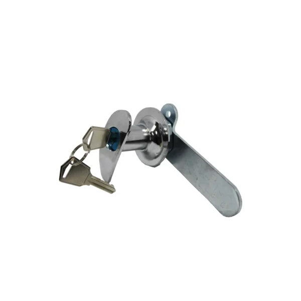 HANDLE PANEL LOCK+KEY 68MM SILVER SHINY / DA19-1-1
