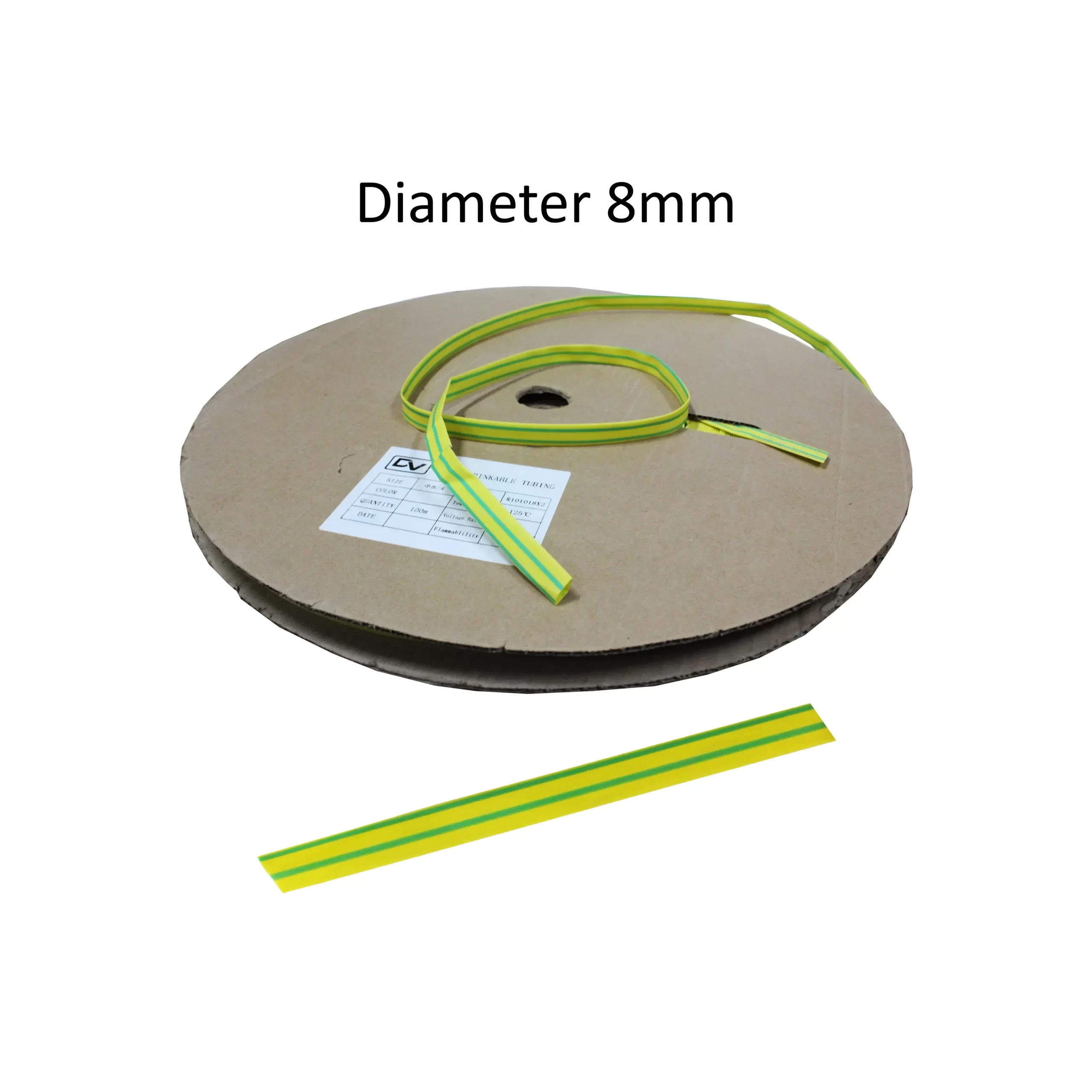 HEATSHRINK 8MM DHS-8 GREEN YELLOW