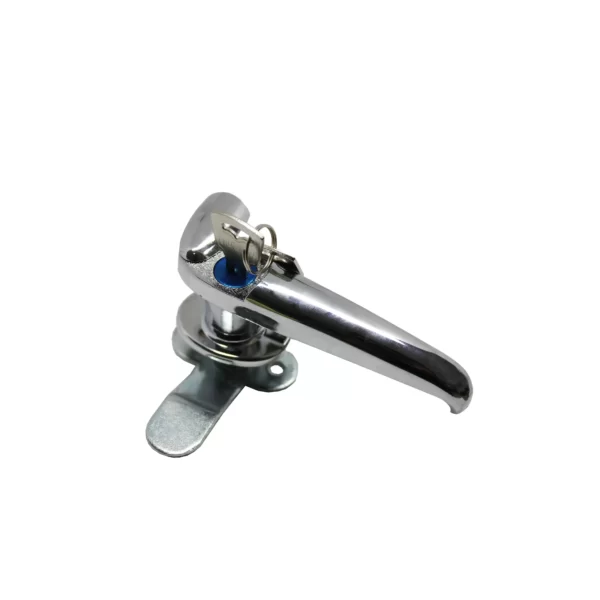 HANDLE PANEL LOCK+KEY 120MM SILVER SHINY / MS-308