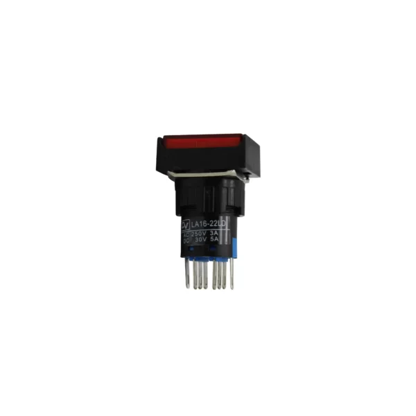 PUSH BUTTON 16MM LED STAY PUT RECTANGULAR / LA16-R22LD
