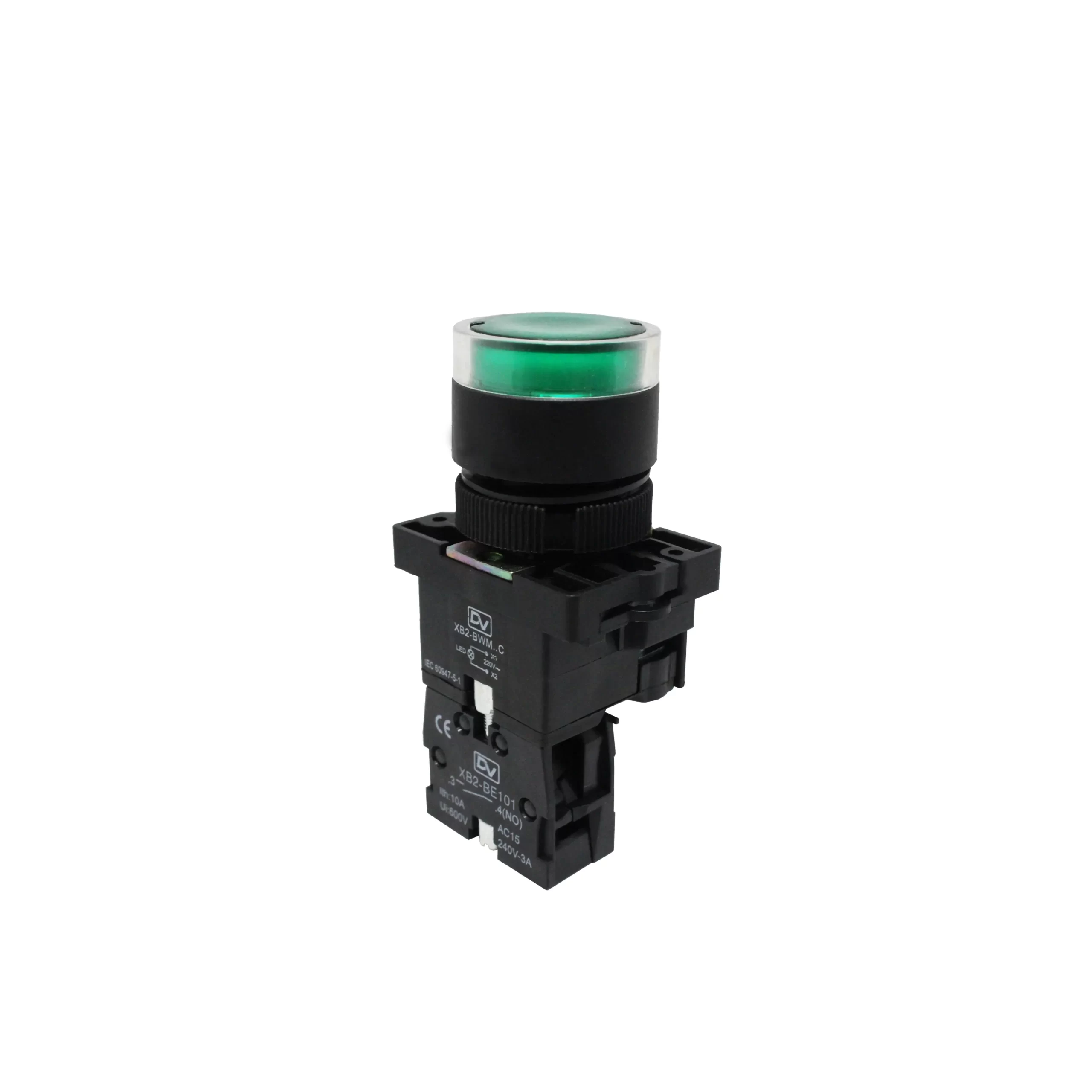 PUSH BUTTON 22MM LED PLASTIC SERIES SPRING RETURN XB2-EW GREEN